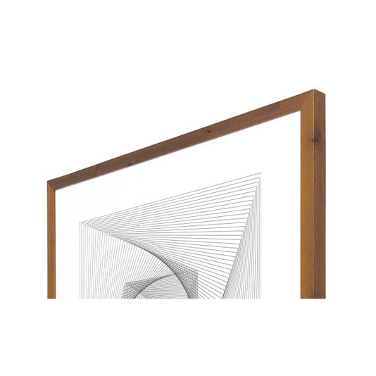 Quadro Decorativo com Moldura Rústica Arte Geométrica Desenho a Lápis