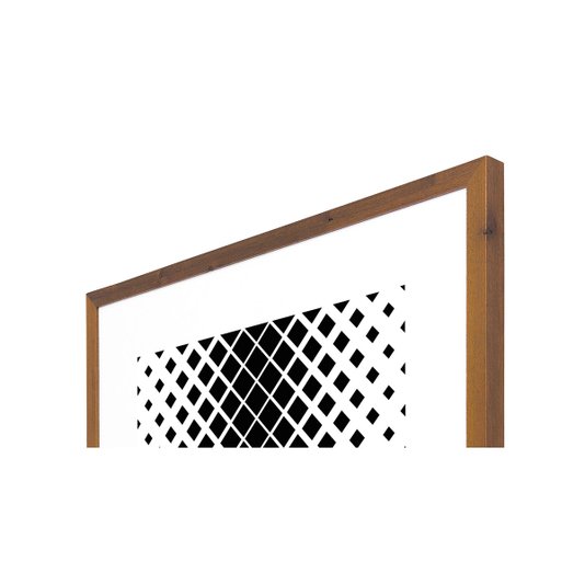 Quadro Decorativo com Moldura Rústica Arte Geométrica Quadrados 70x70cm