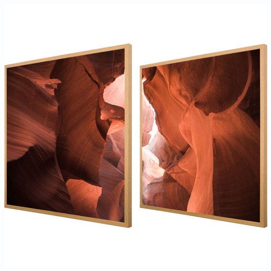 Par de Quadros Decorativos Antelope Canyon Kit 2 Quadros: Qualidade e Sofisticação