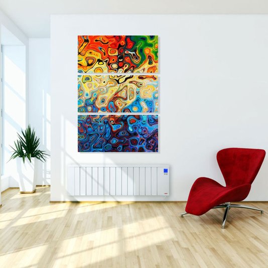 Conjunto de 3 Quadros Abstratos Tela Canvas Arte Abstrata