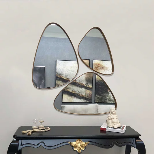 Conjunto de Espelhos Orgânicos Borda Avançada Design Moderno e Sofisticado