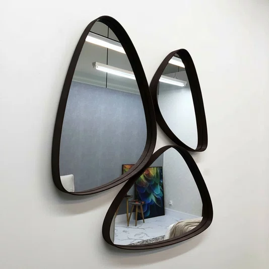 Conjunto de Espelhos Orgânicos Borda Avançada Design Moderno e Sofisticado