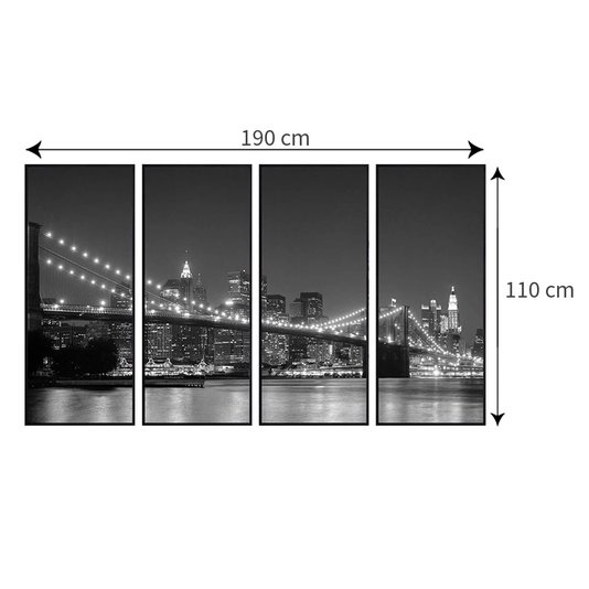 Tamanho aproximado do conjunto considerando os espaços entre os quadros.