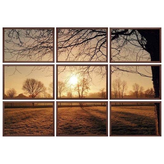 Conjunto de Quadros Nascer do Sol Kit com 9 Quadros 60x40cm