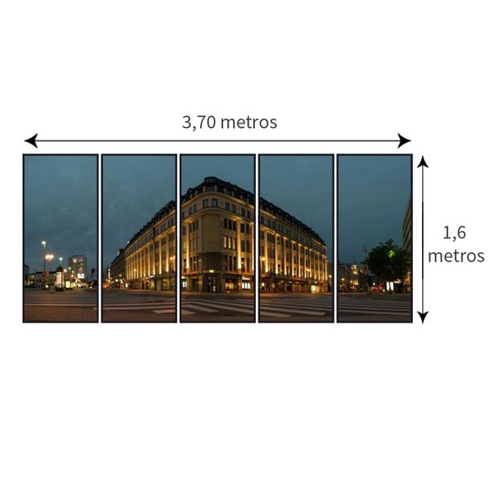 Quadros Edifício em Turku Finlândia Kit com 5 Quadros de 70x160 cm