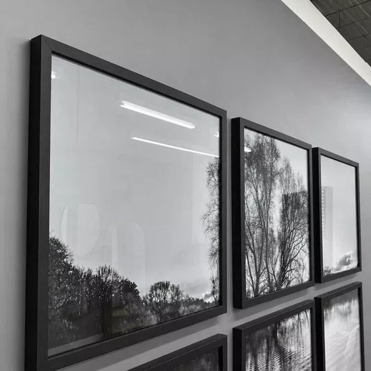 Conjunto de Quadros em Preto e Branco Kit com 6 Quadros de 57x57cm