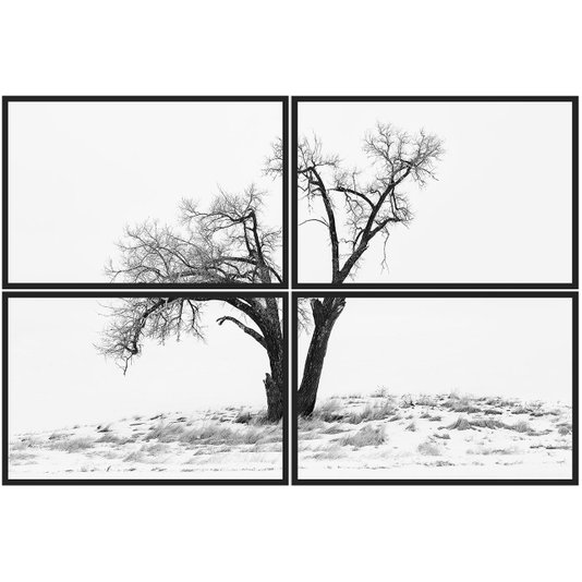Conjunto de Quadros Paisagem Inverno Kit com 4 Quadros - Escolha o Tamanho