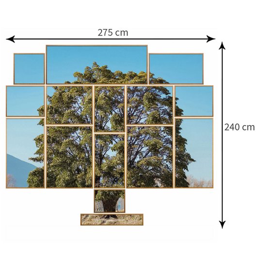 Conjunto de Quadros Paisagem Árvore Kit com 15 Quadros
