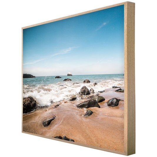 Conjunto de Quadros Paisagem Mar São Francisco Califórnia 210x100 cm Kit com 3 Quadros
