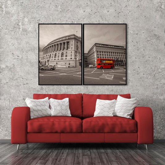 Conjunto de Quadros Piccadilly Circus Kit com 2 Quadros de 83x118cm