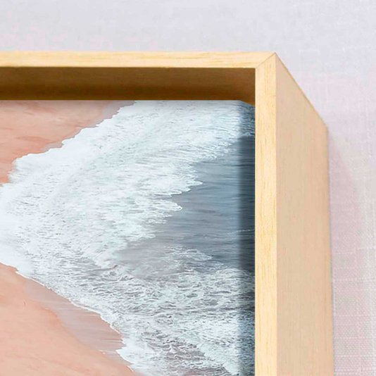 Conjunto de Telas em Canvas Paisagem Praia com Moldura Natural