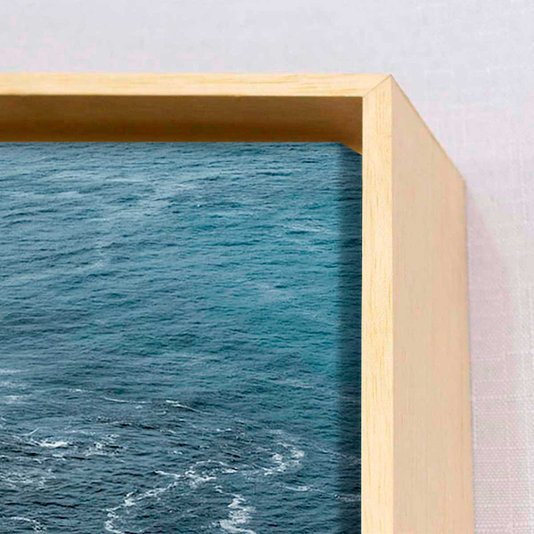 Conjunto de Telas em Canvas Paisagem Praia com Moldura Natural