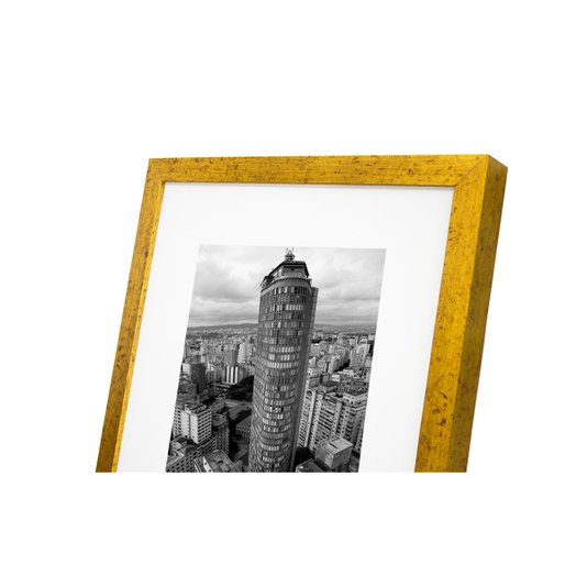 Quadro Moldura Dourada Edifício Itália em São Paulo 30x40cm
