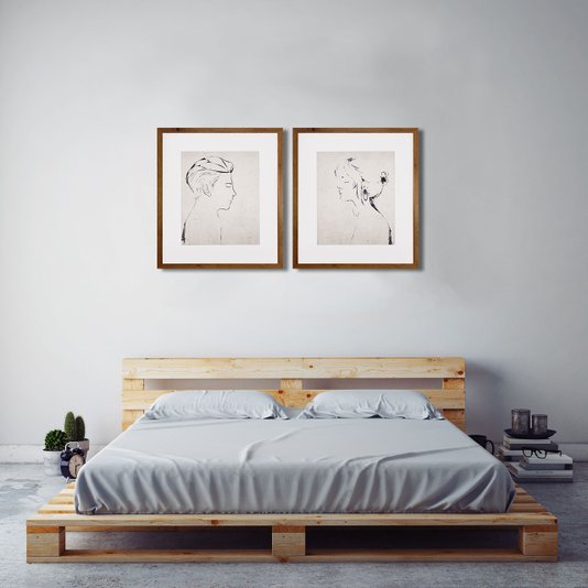 Quadro para Closet Homem de Perfil 65x75cm