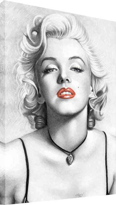Quadro Tela Decorativa Impressa Marilyn Monroe Ilustração Desenho a Lápis 48x66cm