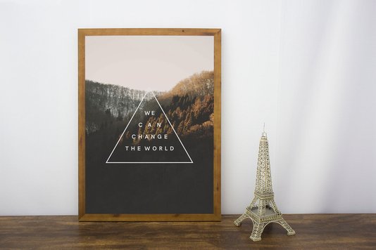 Quadro Decorativo com Frase We Can Rústico 50x70cm