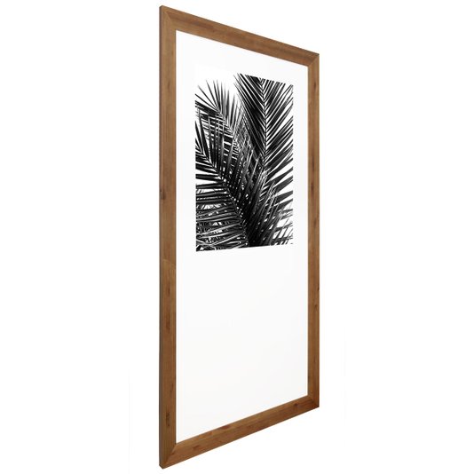 Quadro Decorativo com Moldura Rústica Tropical Folhas de Palmeira II 90x170cm