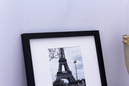 Quadro Decorativo em Preto e Branco Torre Eiffel Paris 40x40cm