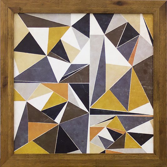 Quadro Decorativo Abstrato Polígono Colorido 30x30cm
