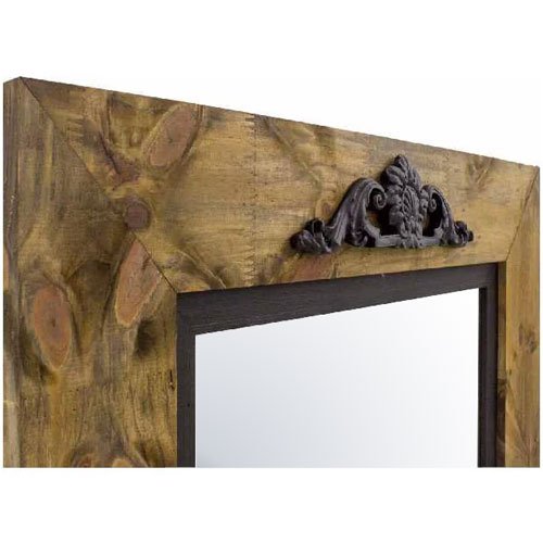 Espelho Cristal com Moldura Marrom e Preto com Apliques