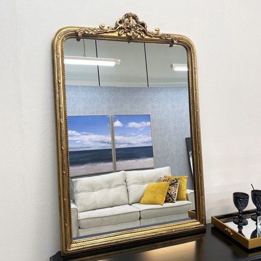 Espelho Clássico Decorativo Verona com Moldura Folheada Dourada Envelhecida