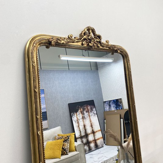 Espelho Clássico Decorativo Verona com Moldura Folheada Dourada Envelhecida