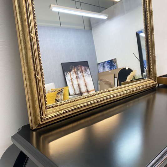 Espelho Clássico Decorativo Verona com Moldura Folheada Dourada Envelhecida