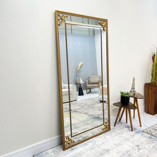 Espelho Clássico Sophistiqué Dourado com Apliques Folheados - Elegância e Sofisticação
