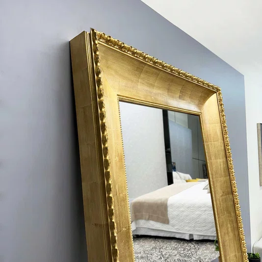 Espelho Clássico Imperium Dourado Folheado a Mão Luxo e Exclusividade 150x250 CM
