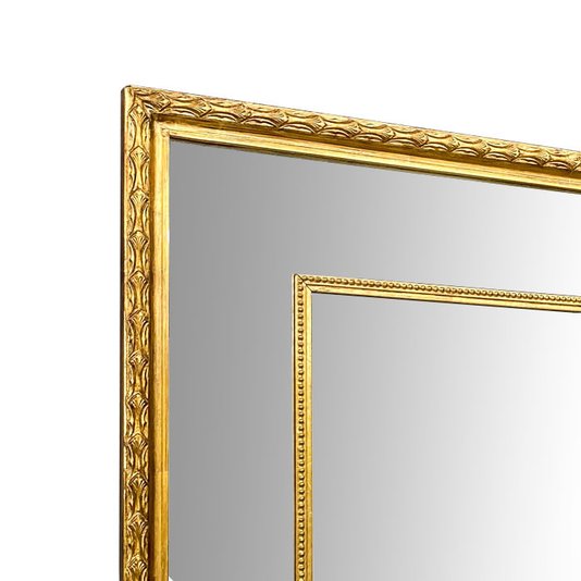 Espelho Clássico Essential com Moldura Dourada Gravada e Folheada à Mão com Folha Ouro