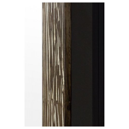 Espelho com Moldura Rústica Cor Marrom e Preto