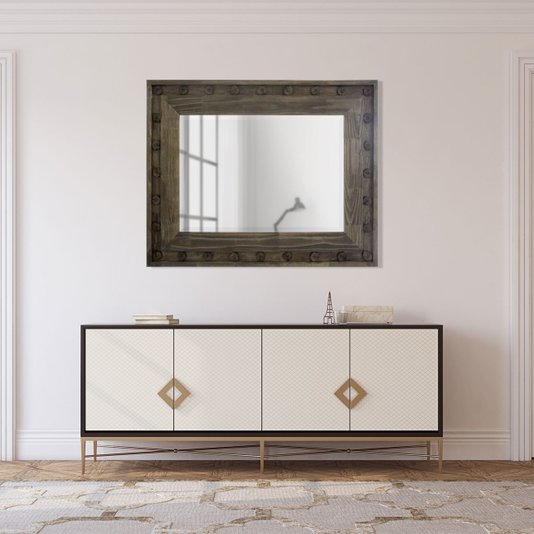 Espelho com Moldura Rústica Decorativa 110x140 cm