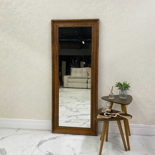 Espelho Cristal com Moldura Madeira Natural Tingida