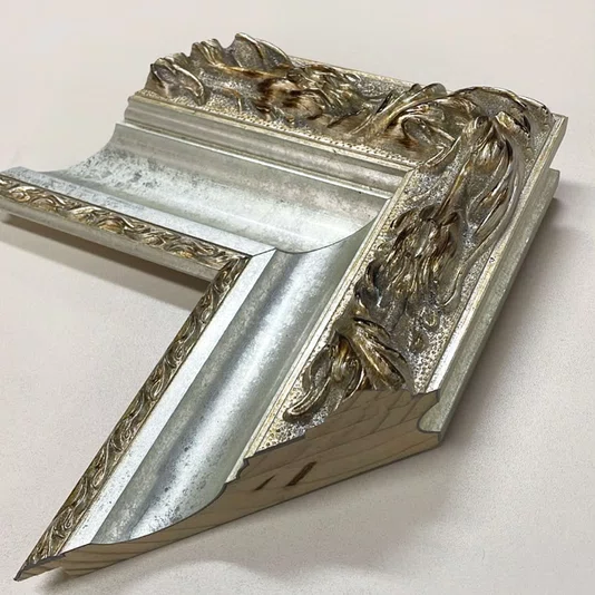 Espelho Cristal Decorativo com Moldura Clássica Prata