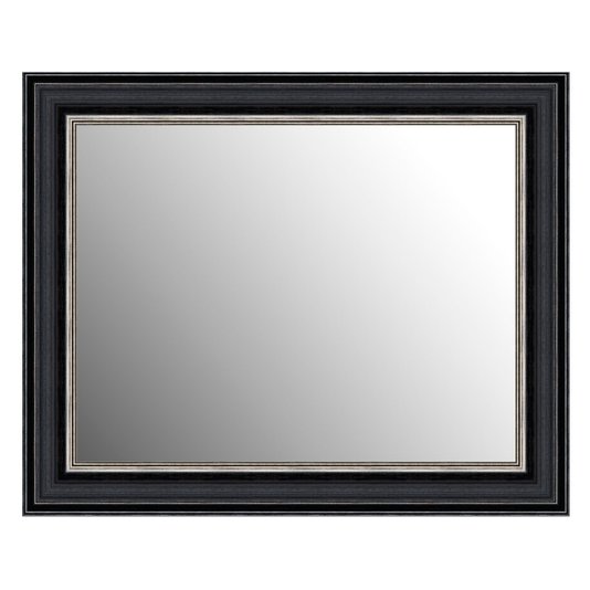 Espelho Cristal Decorativo com Moldura Clássica Preta com Prata