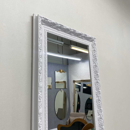 Espelho Cristal Decorativo com Moldura Laqueada Branca