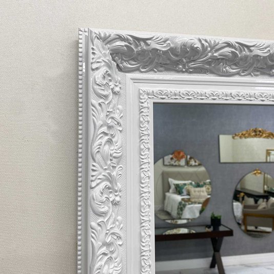 Espelho Cristal Decorativo com Moldura Laqueada Branca