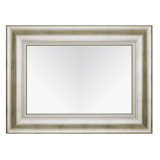 Espelho Cristal Decorativo com Moldura Prata Envelhecida