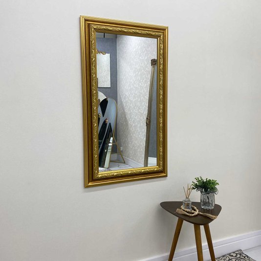 Espelho Cristal no Estilo Clássico Moldura na Cor Ouro