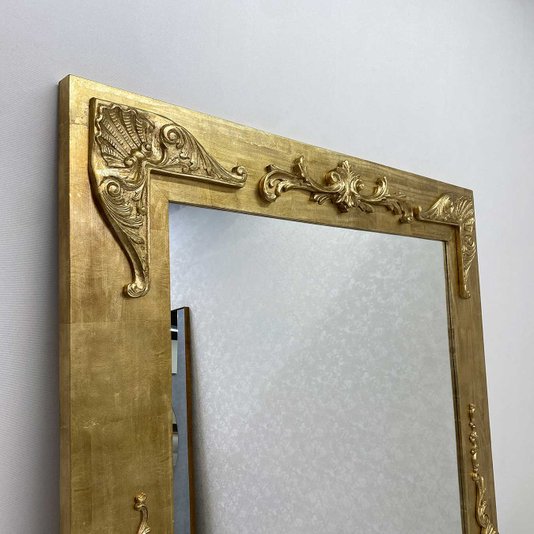 Espelho de Chão Sob Medida Clássico com Moldura em Folha Ouro 135x215 cm