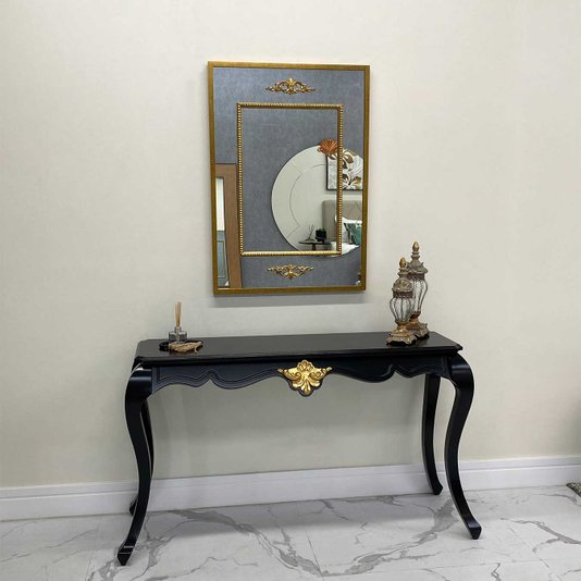 Espelho Decorativo Clássico com Moldura e Apliques Dourados