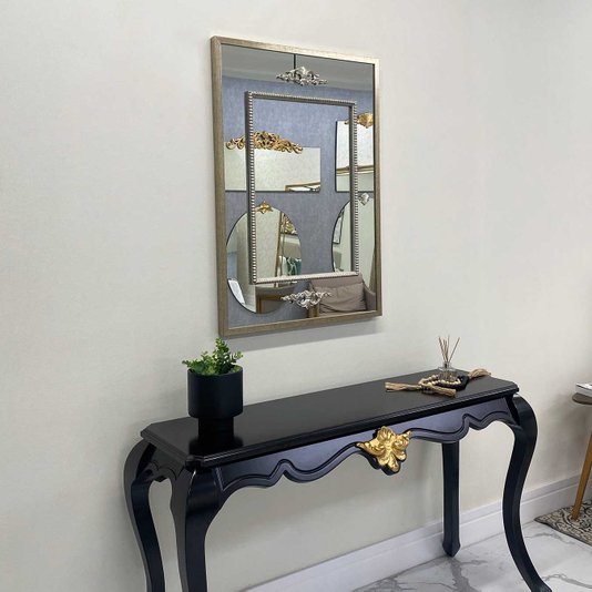 Espelho Decorativo Clássico com Moldura e Apliques Pratas