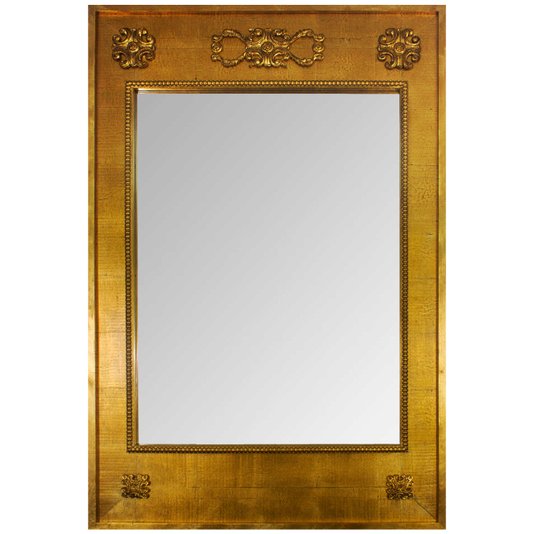 Espelho Decorativo Clássico com Moldura em Madeira Folheada em Dourado 90x150 cm