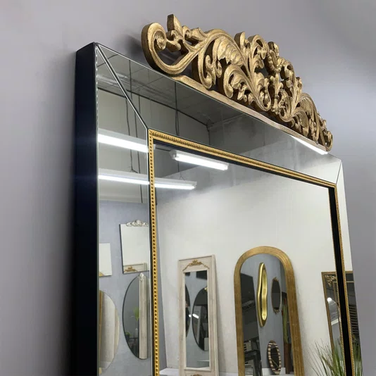 Espelho Decorativo Clássico Grande com Moldura Espelhada 120X245CM