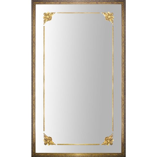 Espelho Decorativo com Moldura Dourada Clássica e Apliques Dourados