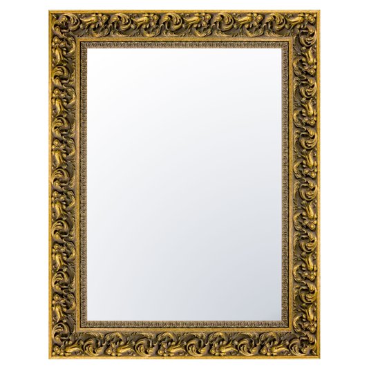 Espelho Decorativo Retangular com Moldura Ouro Envelhecido e Arabescos