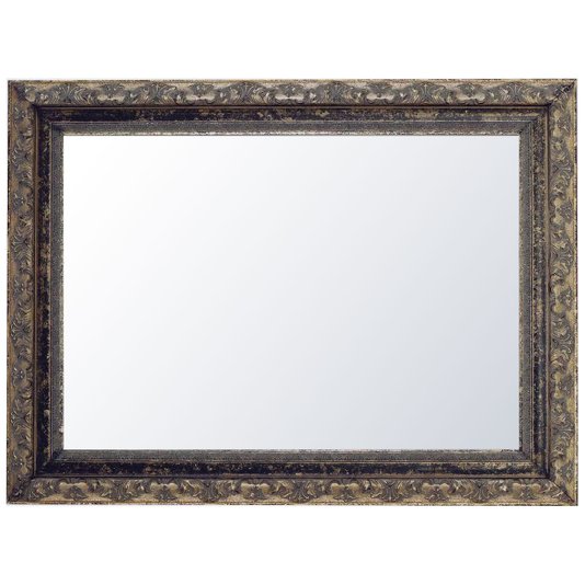 Espelho Decorativo com Moldura Prata Envelhecido e Preto