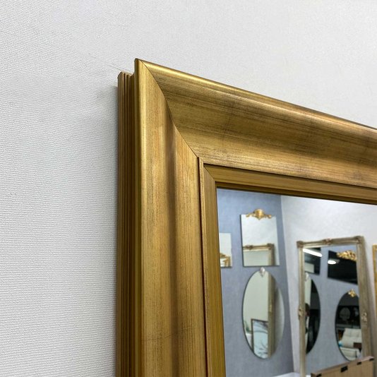 Espelho Decorativo Cristal com Moldura Grande Dourada