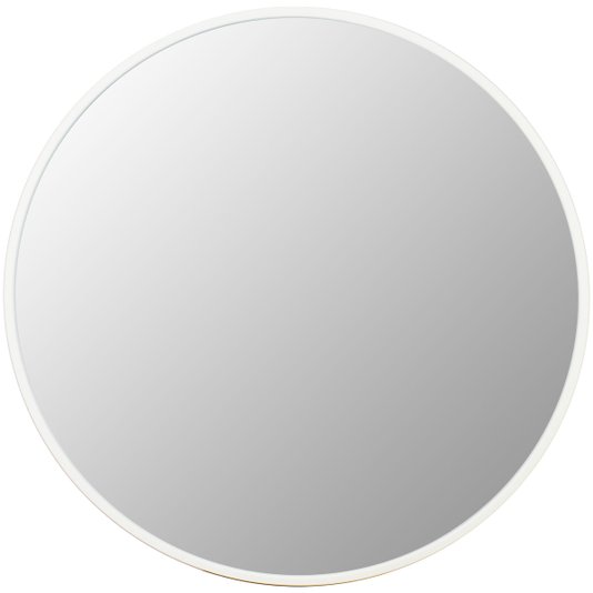 Espelho Decorativo Redondo com Moldura Branca em MDF Laqueado