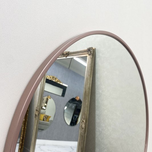 Espelho Decorativo Redondo Com Moldura Cobre Rosê Gold